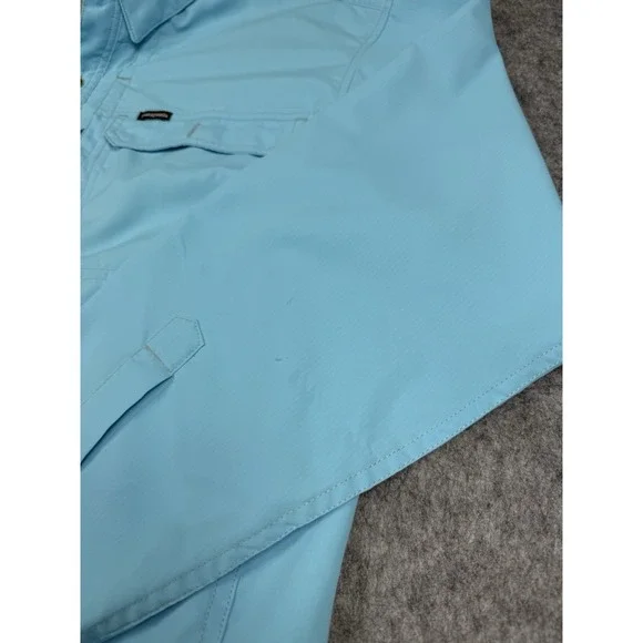 Patagonia Sol Patrol Fishing Shirt Mens Medium Turquoise Long Sleeve Ripstop - Picture 5 of 15